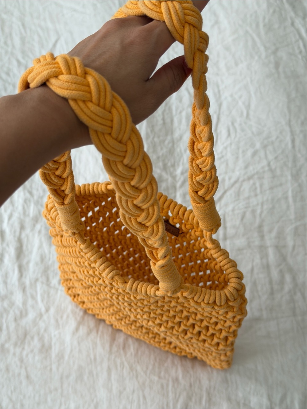 J. Crew Mustard Yellow Crochet Tote - Picture 4 of 4